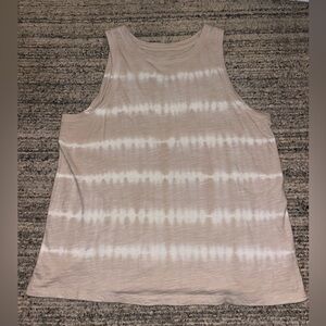 Time and Tru Beige and White Tank Top